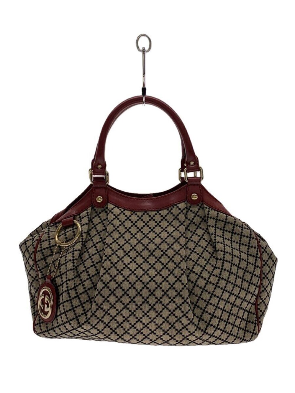 Gucci Diamante Sukey bag beige canvas brown diamond
